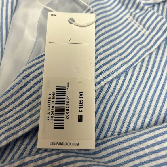 Janie and Jack 100049003 Boy Light Blue Stripe The Seersucker Blazer NWT - Picture 5 of 11
